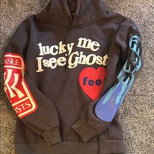 Lucky Me I See Ghosts Brown Hoodie